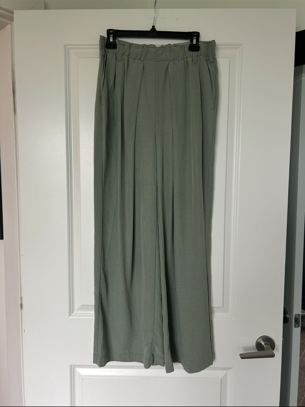 Free People Wide-Leg Pants in Sage Green